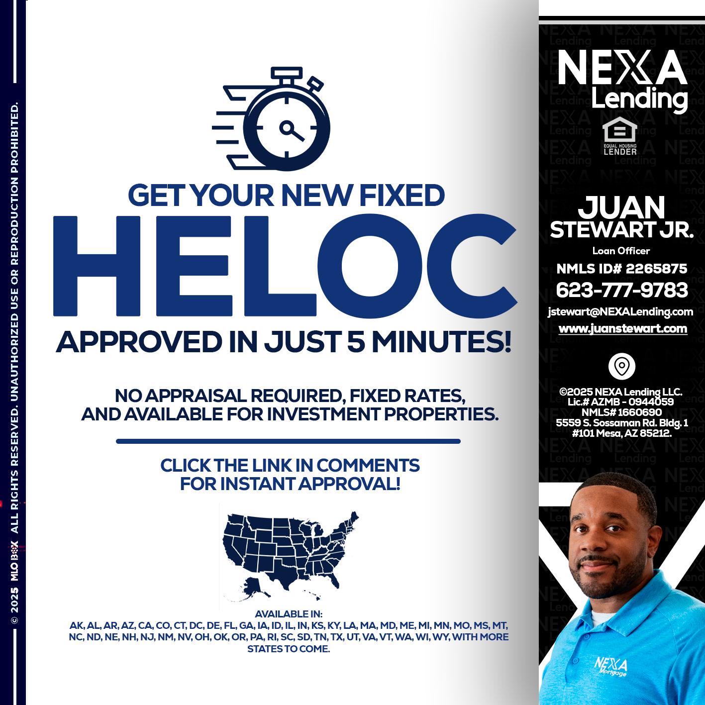 HELOC - Juan Stewart JR -Mortgage Loan Originator