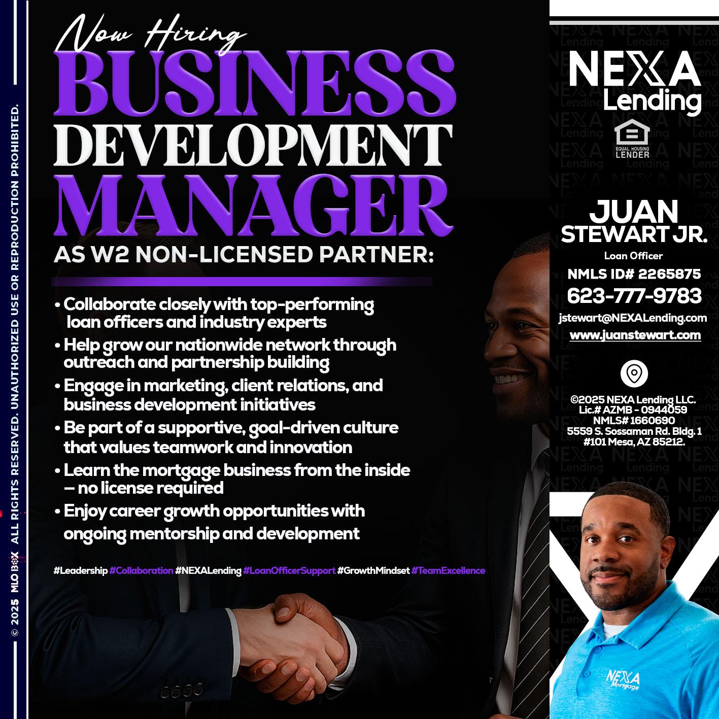 NOW HIRING - Juan Stewart JR -Mortgage Loan Originator