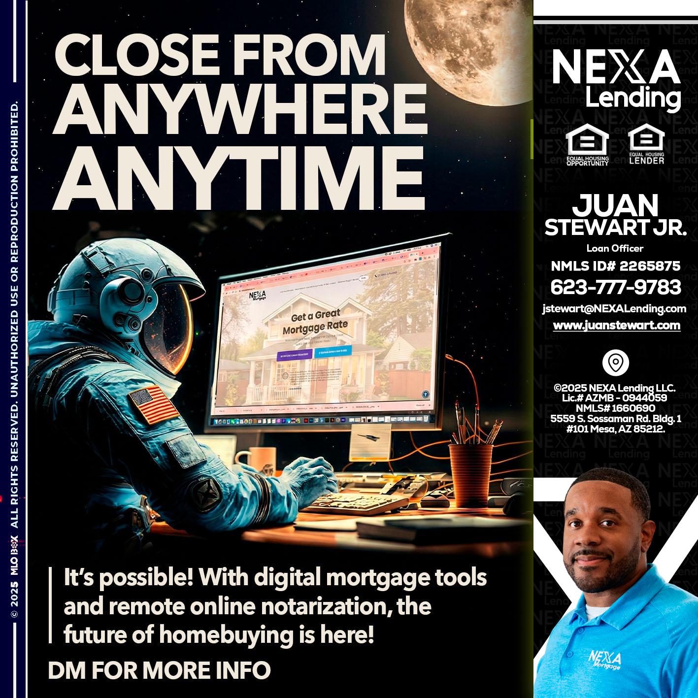 close from - Juan Stewart JR -Mortgage Loan Originator