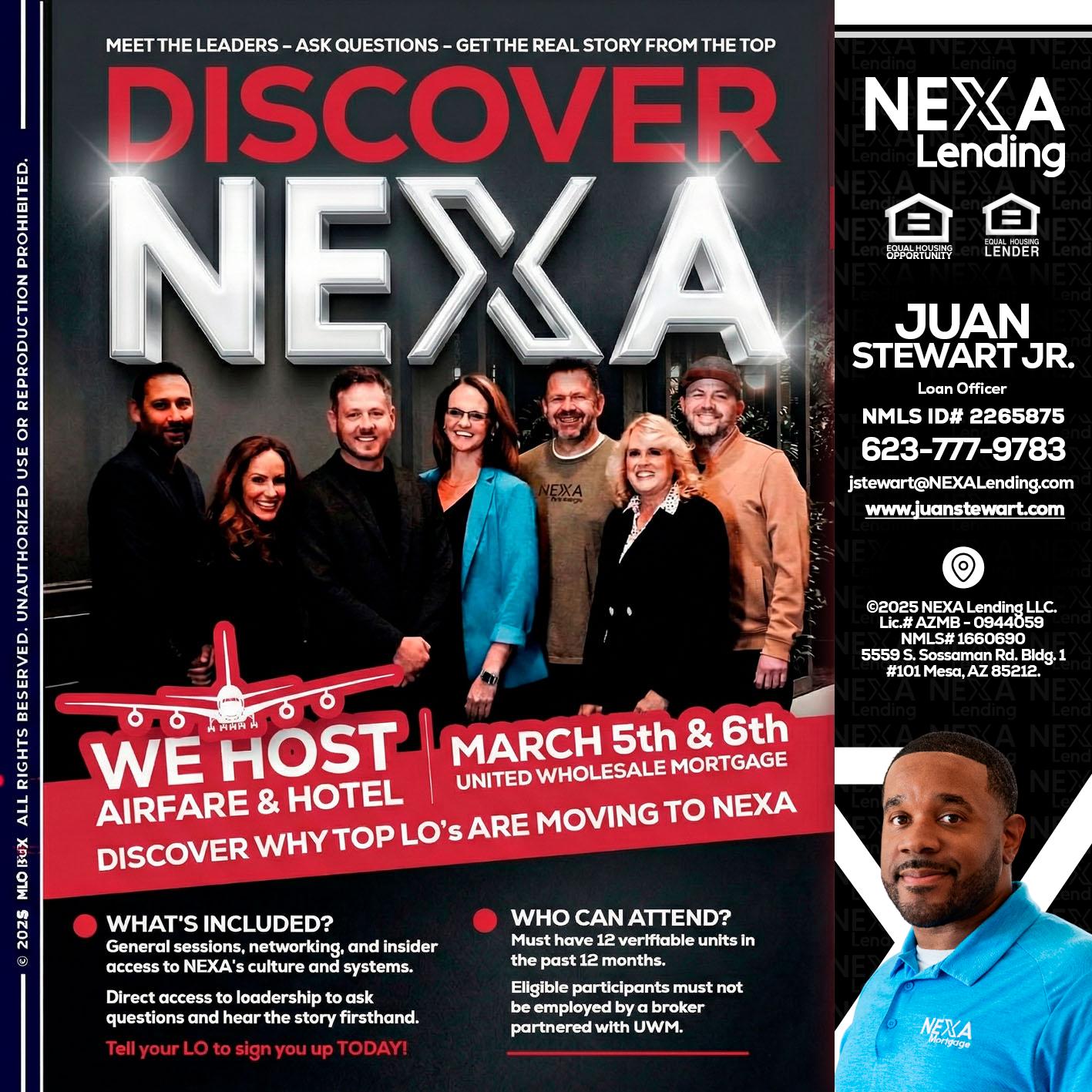 DISCOVER NEXA - Juan Stewart JR -Mortgage Loan Originator