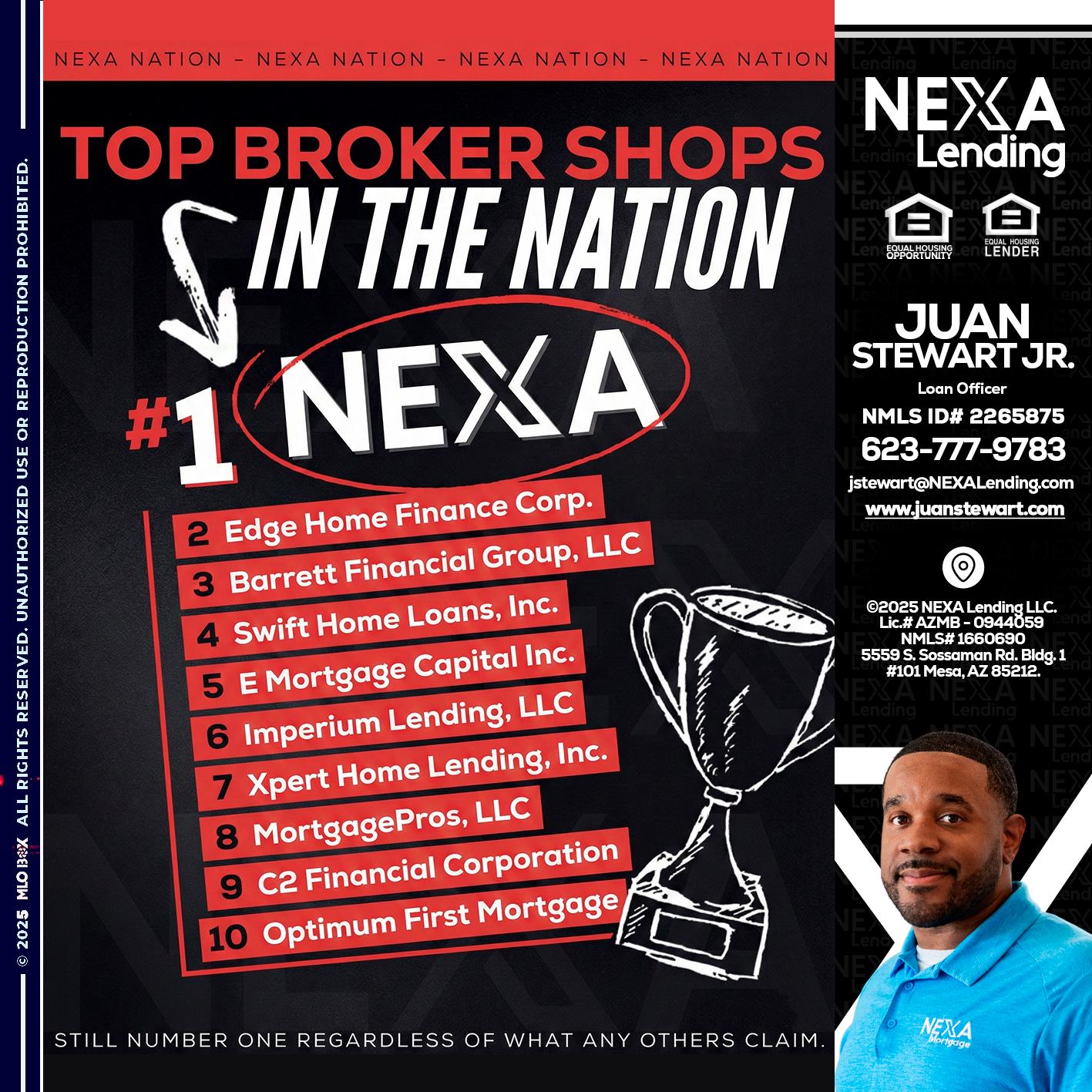 top broker - Juan Stewart JR -Mortgage Loan Originator