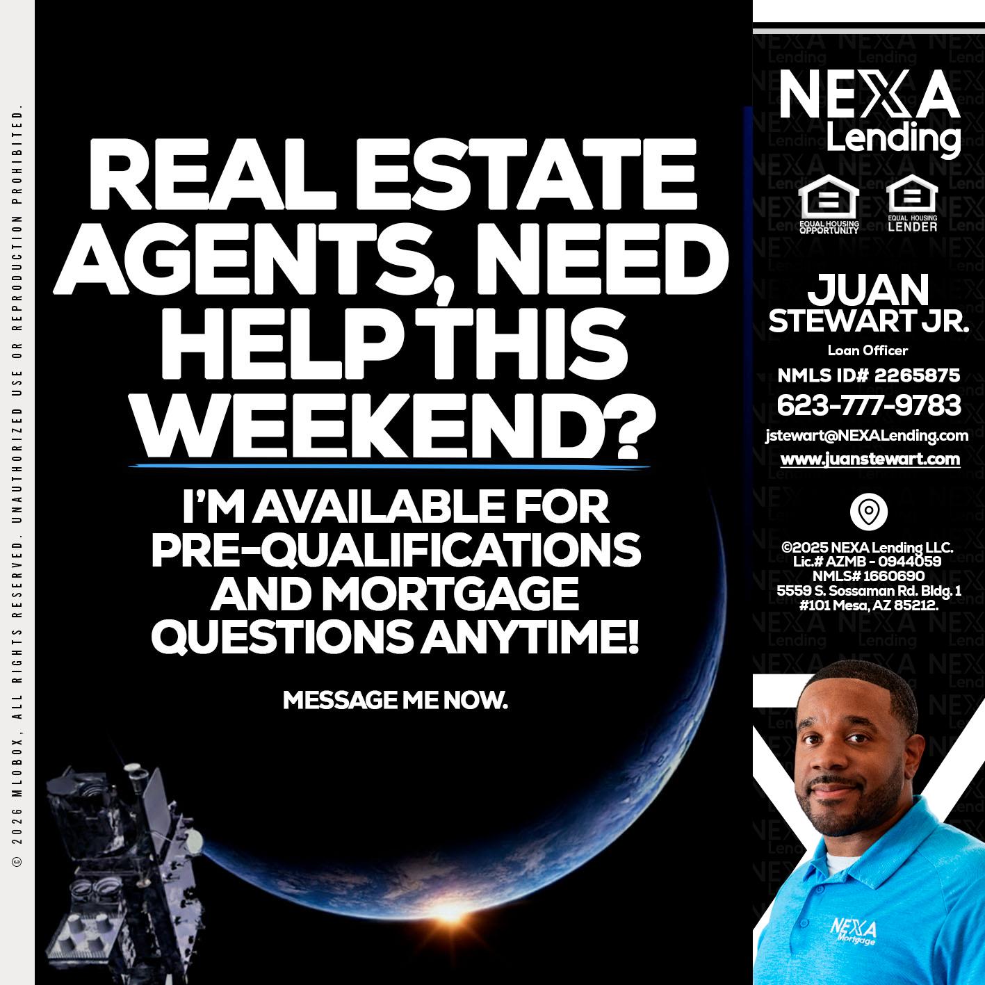 REAL ESTATE AGENTS - Juan Stewart JR -Mortgage Loan Originator