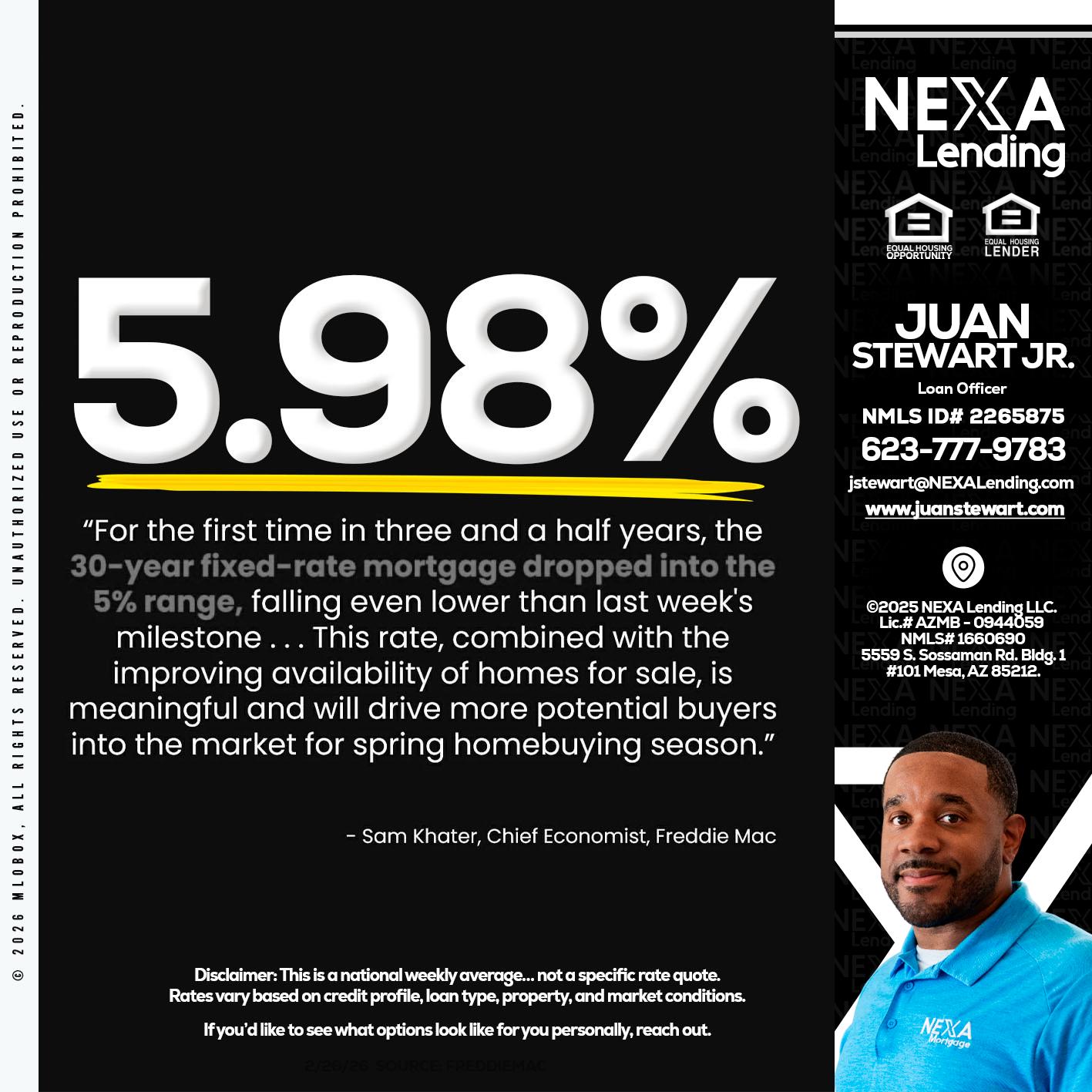 5.98% - Juan Stewart JR -Mortgage Loan Originator