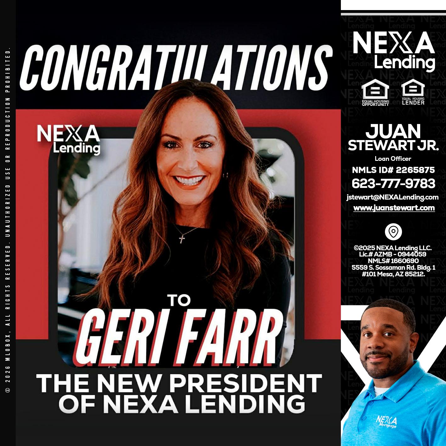 CONGRATULATIONS - Juan Stewart JR -Mortgage Loan Originator