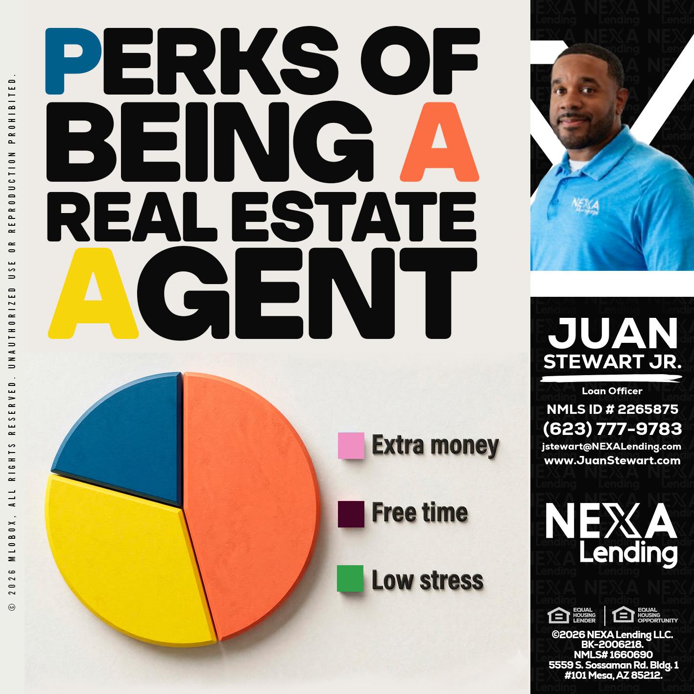 PERKS OF BEING - Juan Stewart JR -Mortgage Loan Originator