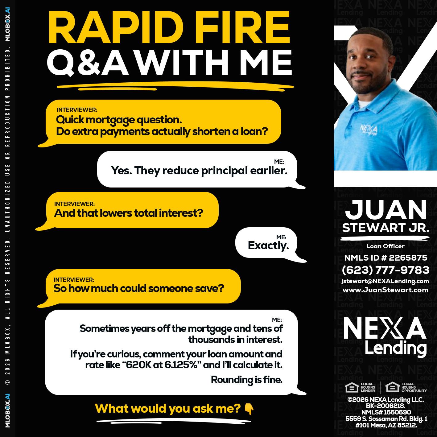 RAPID FIRE QA - Juan Stewart JR -Mortgage Loan Originator