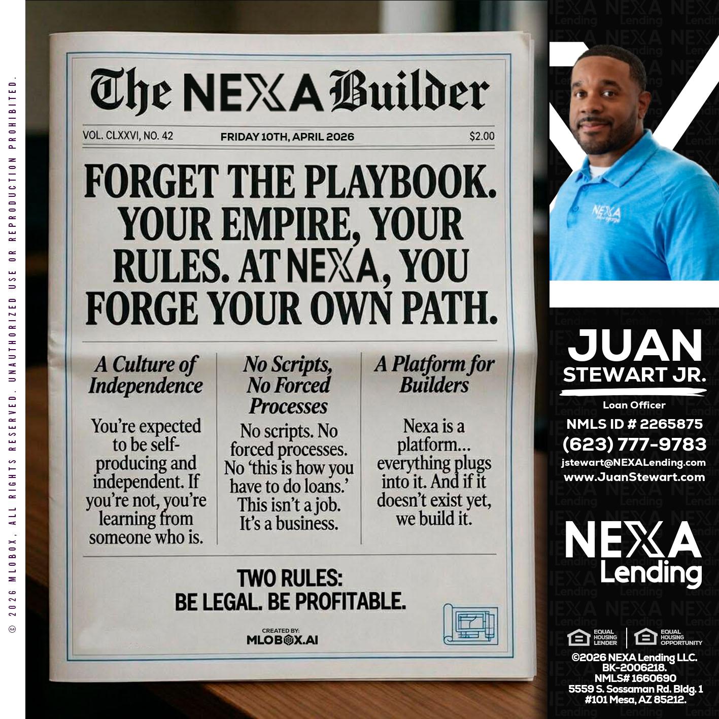 THE NEXA BUILDER - Juan Stewart JR -Mortgage Loan Originator