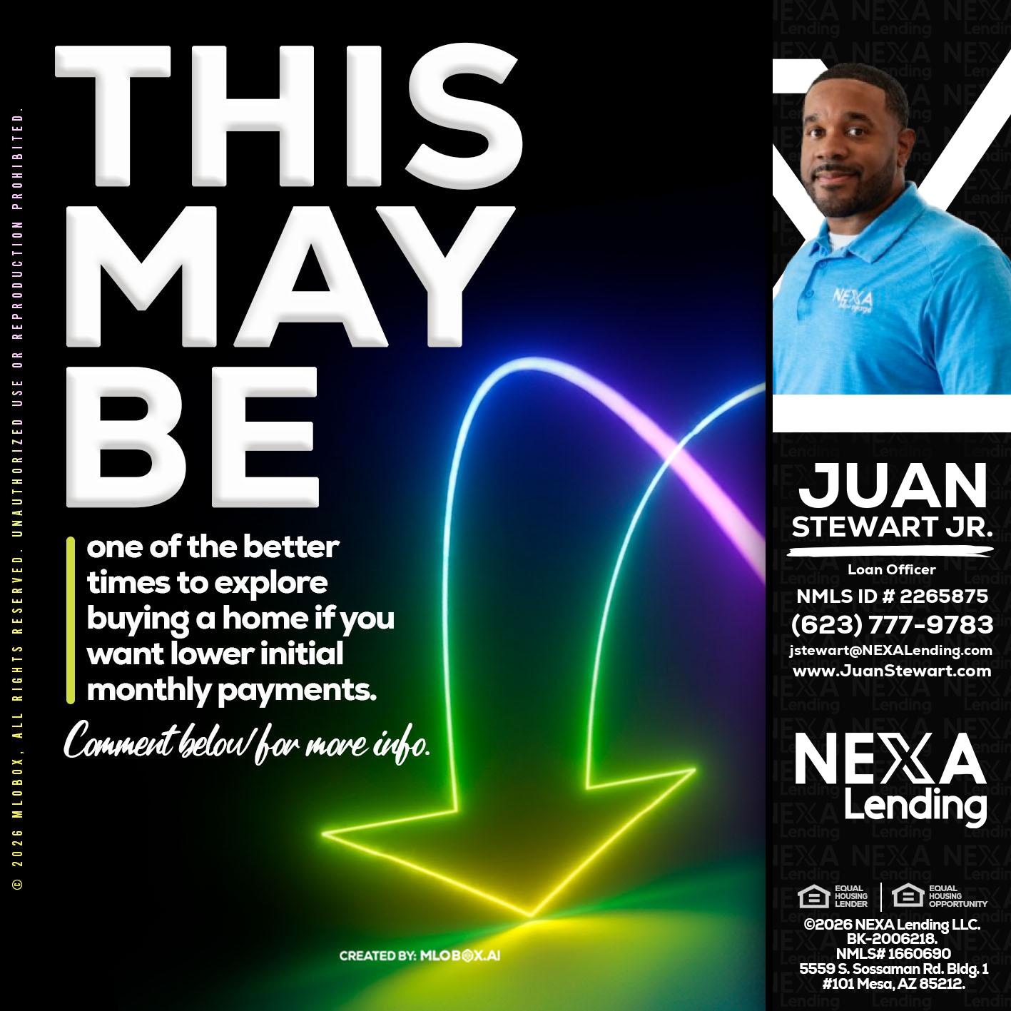 THIS MAY BE - Juan Stewart JR -Mortgage Loan Originator