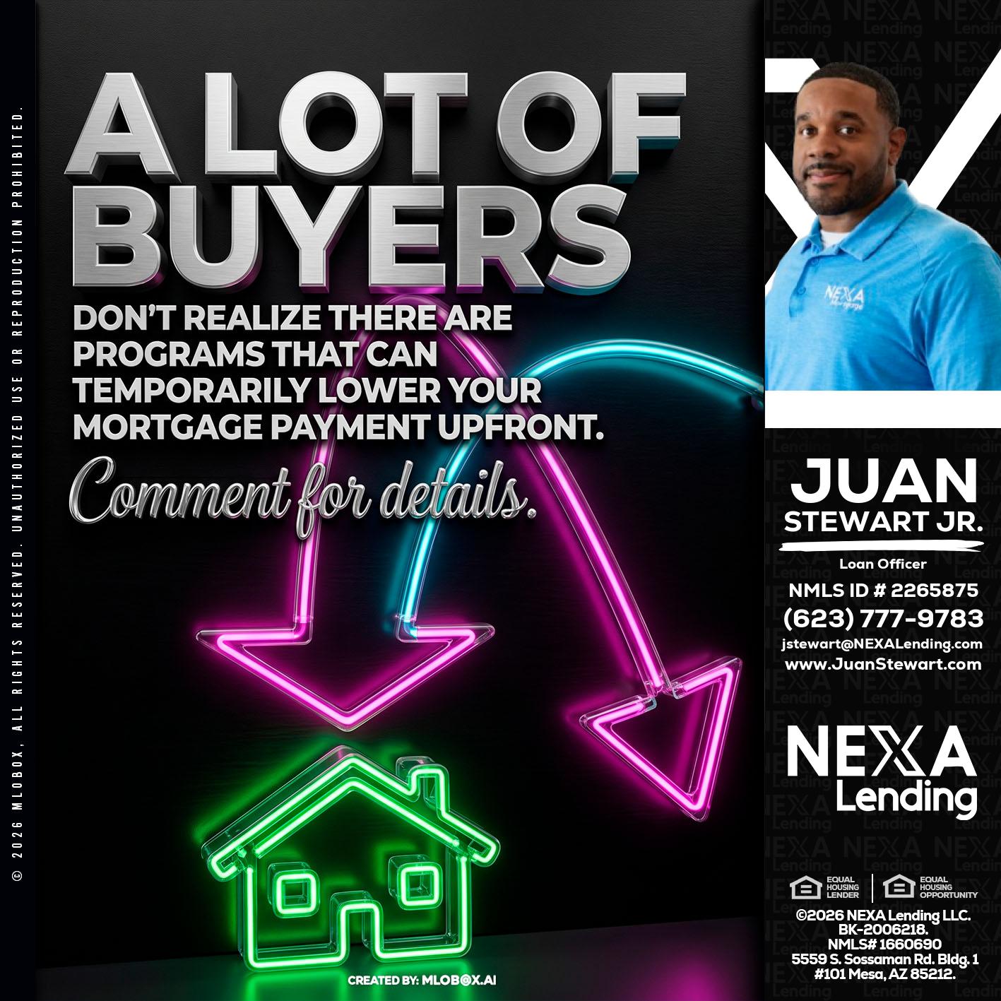 A LOT OF BUYERS - Juan Stewart JR -Mortgage Loan Originator