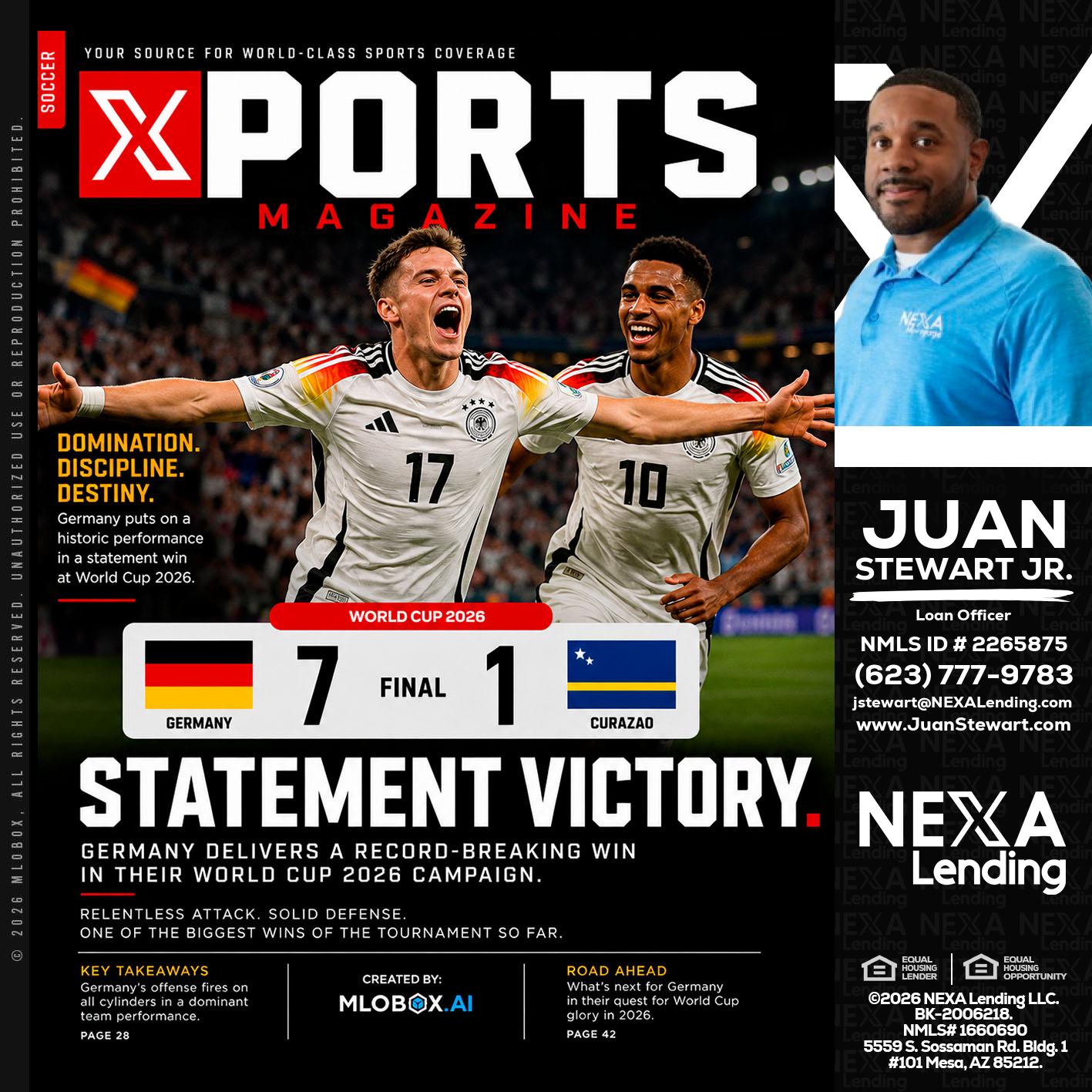 GERMANY VS CURASSAO (7-1) - Juan Stewart JR -Mortgage Loan Originator